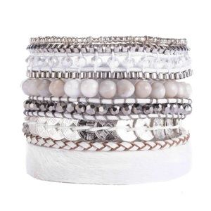 Victoria Emerson Mendoza White & Silver Bracelet